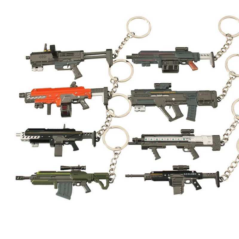 Mini Gun Model Keychain Weapon G36c MK47 M500 81-1 P320-M17 M92A1 M16A4 Boys Bag Keychain Mens Gift Series M250415