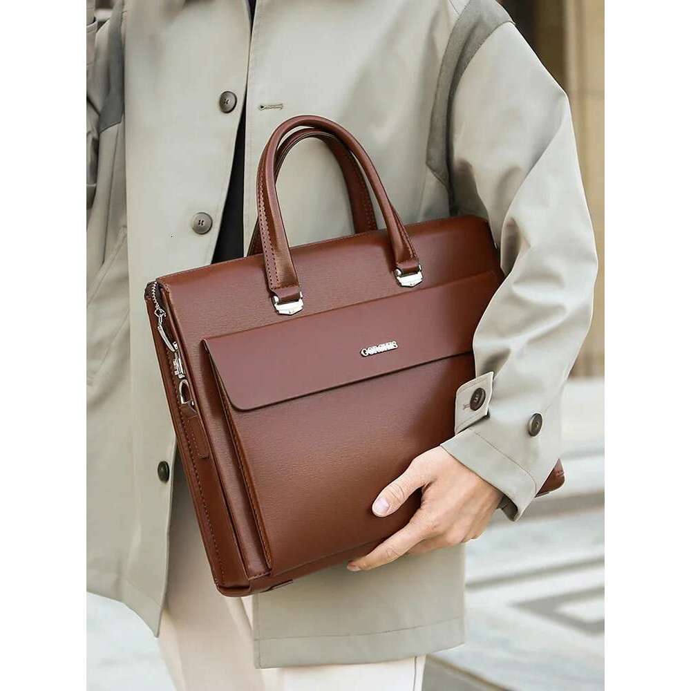 Executive Briefcases For Men PU Leather Designer Password Lock Business Office 15.6 Inch Laptop Handbag Messenger Bag WT146
