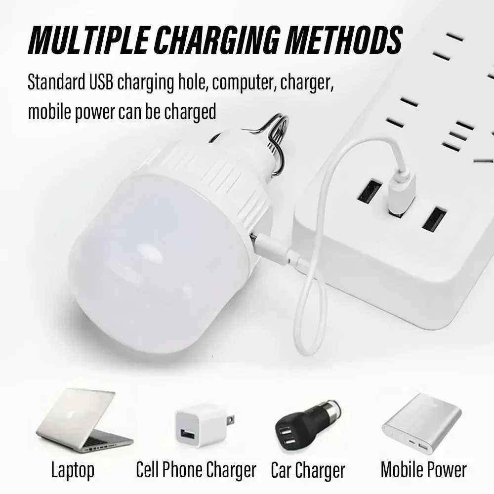 1-10pcs Outdoor USB Rechargeable LED Lamp Bulbs High Brightness Emergency Light Hook Up Camping Portable Lantern Night Lights M251115