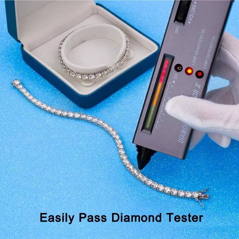 Trendy Moissanite 925 Sterling Silver Tennis Bracelet 3mm 4mm 5mm Moissanite Diamond for Men and Women