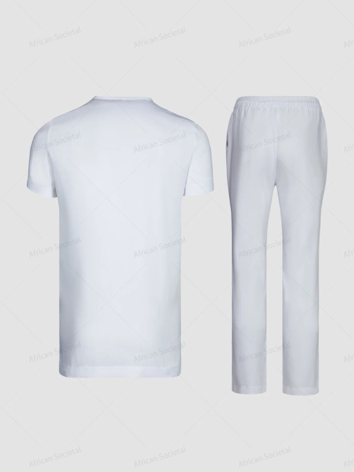 African mens traditional short sleeved suit Nigeria summer African fashion mens T-shirt polo shirt 2-piece set 250410