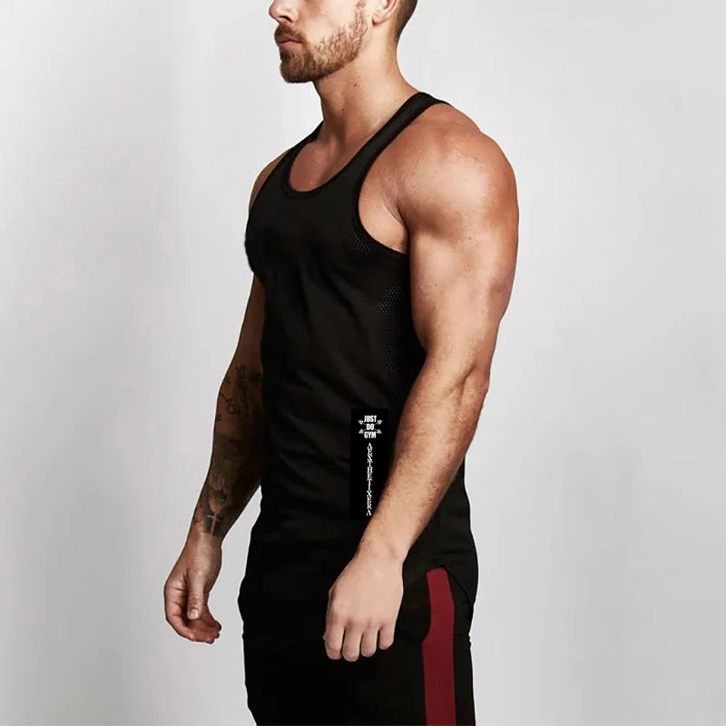 Mesh casual bodybuilding vest fitness fashion sports mens toplevel single sleeve strapless underwear 250407