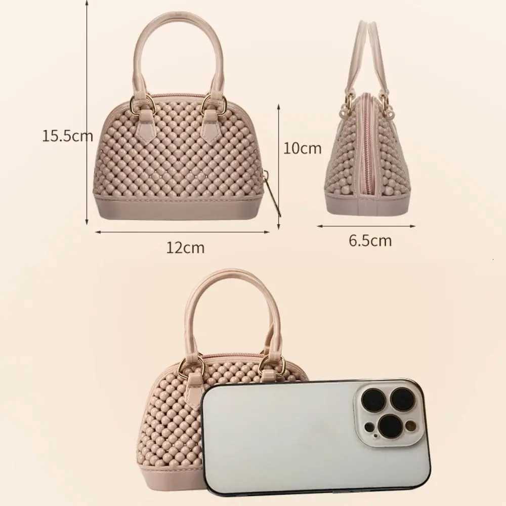 Trendy PVC Pearl Shell Bag Hand-held One Shoulder Crossbody Bag Chain Breathable Jelly Bag BeachW251115