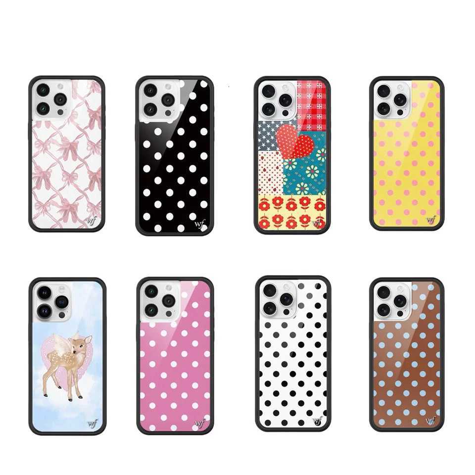 New Wildflower INS Strawberry Polka Dot Phone Case for 16 15 14 13 12 Pro Max Plus 16 15 pro 17 3D WF Deer Cute Protective cover H251115