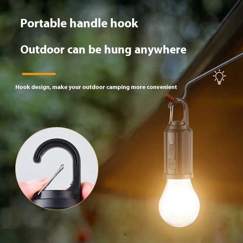 LED Camping Hanging Lanterns Portable Camping Tent Light Rechargeable Outdoor Waterproof Hiking Fishing Emergency Bulb with Hook M251115