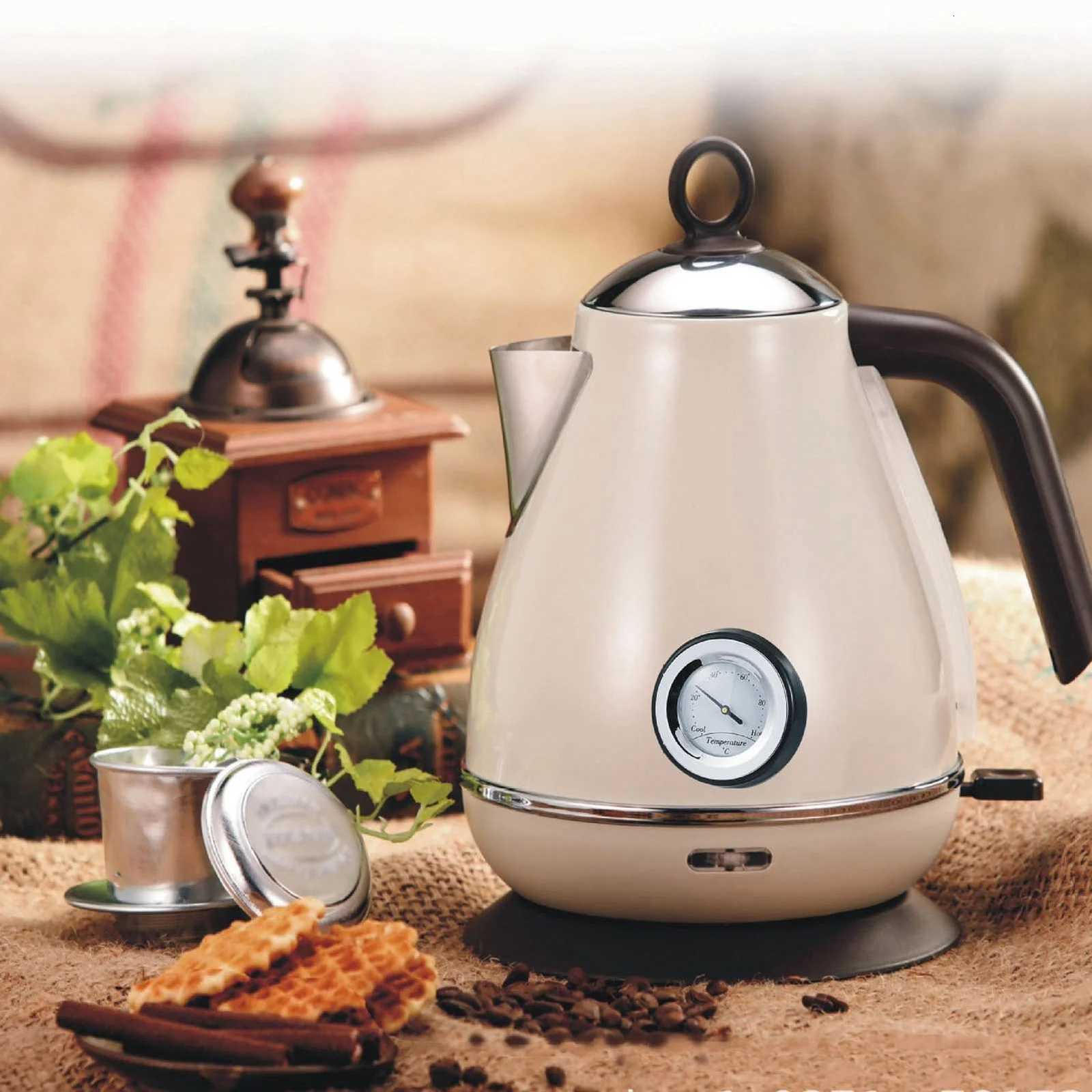 Electric Hot Water Kettle Electric Water Kettle Temperature Display Retro Paint Electric Kettle with 360 Degree Rotating Base Y251114
