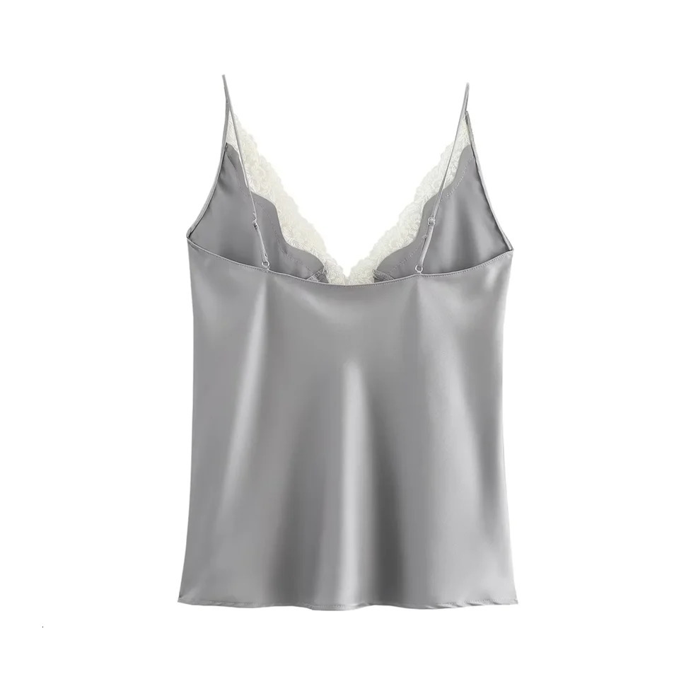 Kar Otza pure lace patch base Vneck womens vest autumn shoulder strap adjustable n camisole inner top 250414