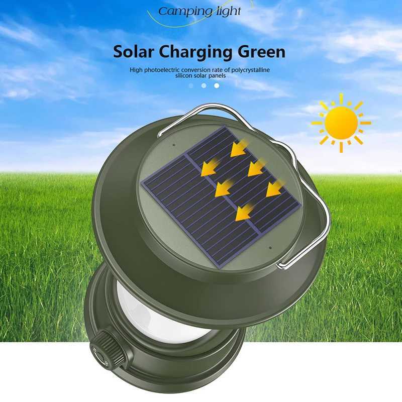Portable Solar USB Rechargeable LED Camping Lamp Dimming of Cold and Warm Outdoor Environmental Protection Camp Tent Lantern M251115
