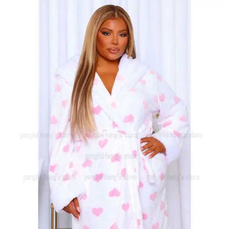 2025 Autumn Winter New Kimono Bathrobe Short Hooded Nightgown Women Warm Sleepwear Thick Flannel Shower Robes Nightwear C251115