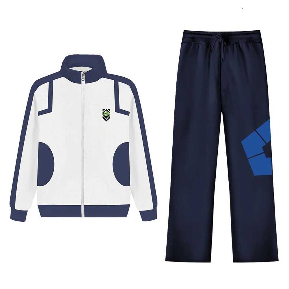 Zipper BLUE LOCK Sweatshirt Tops Coat Jacket Pants Trousers Tracksuits Sport Set