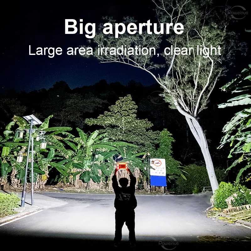 LED Powerful Solar Light Portable Hand Lamp Super Bright USB Rechargeable Searchlight Waterproof Outdoor Camping Indoor Lighting M251115