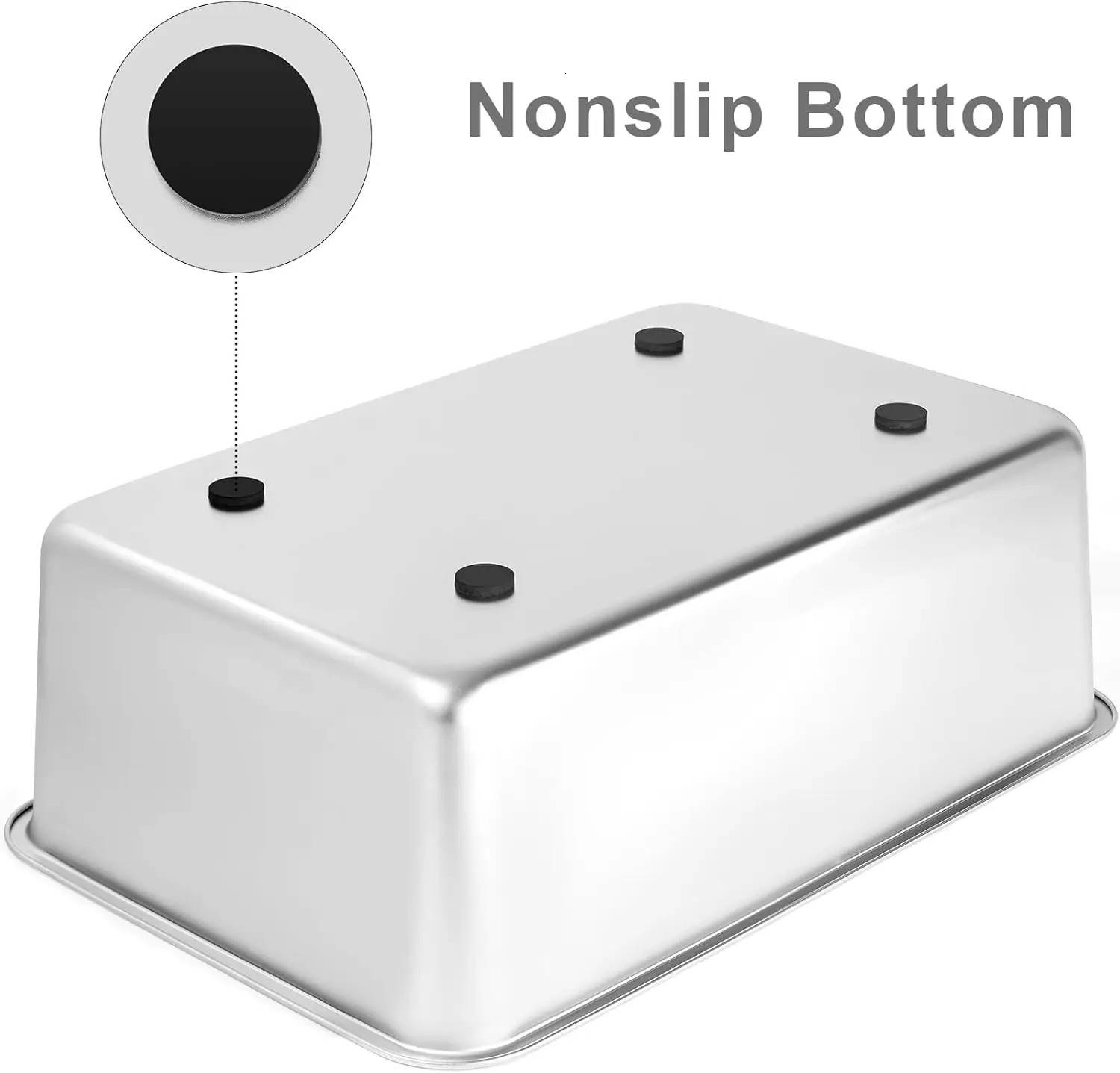 Steel Litter Box for Cat and Rabbit Large Size with 8in High Sides and Non Slip Rubber Feet. Odor Control 250414