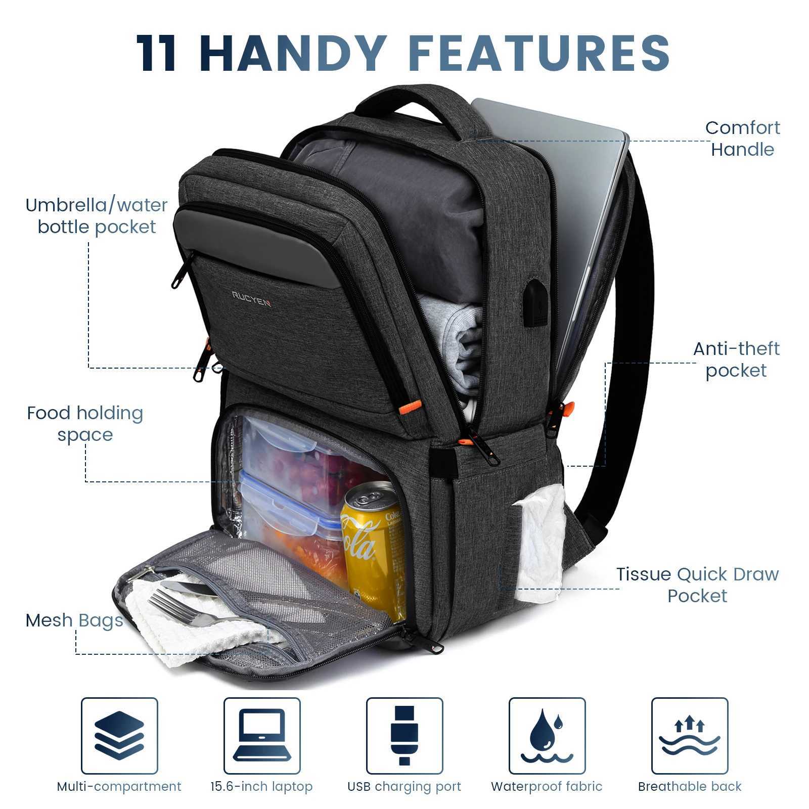 Lunch Backpack Insulated Cooler Picnic Bag Multifunctional Travel Bag Large Capacity Outdoor Picnic Camping Waterproof BackpackW251114