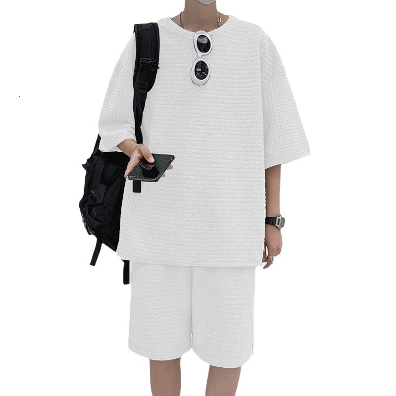 2025 Small Square Sports and Leisure Men's Summer Oversize Loose Short sleeved Shorts Set