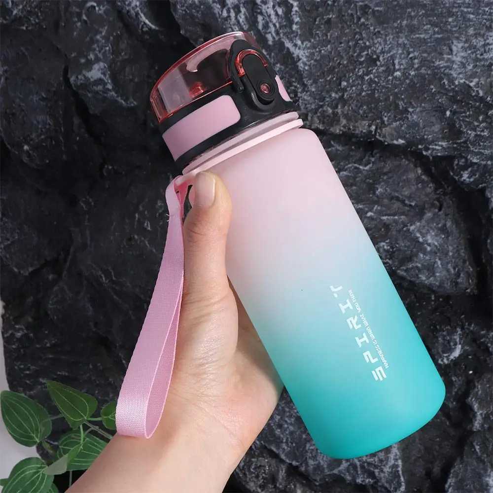 PC 1 Liter Sports Water Bottle Large Capacity Portable Leak Proof Colorful Plastic Cup Gradient Color 500/800/1000mlW251114