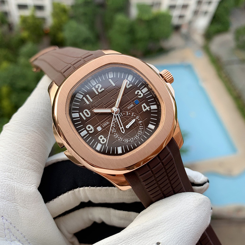 High end designer mens watch with automatic mechanical movement rubber strap sapphire glass waterproof fashionable and business mens watch designer