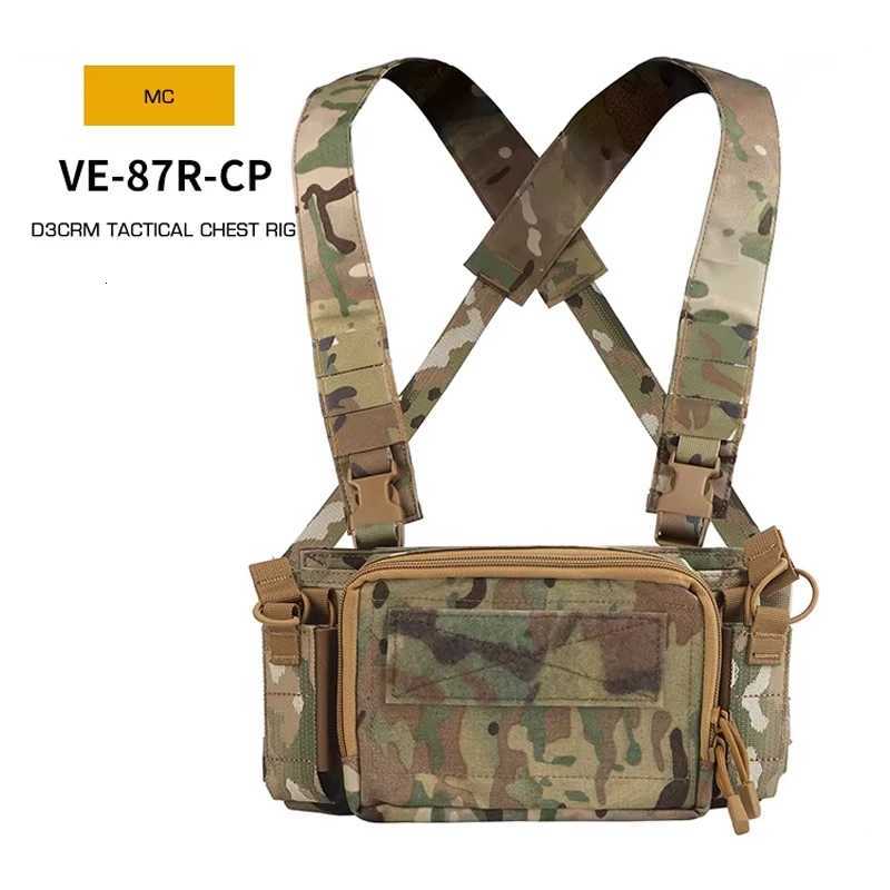 300D Nylon D3CM Chest Rig with Triple 5.56 Mag Pack Outdoor CS Game Hunting Accessories Tactical Vest Accessories Bag XJ251114