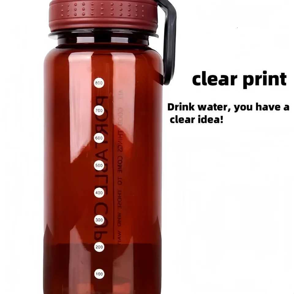 1000ml Large Capacity Sports Water Bottle Leakproof Plastic Water Jugs With Handheld Ring Outdoor CyclingHiking Beach Gym KettleW251114