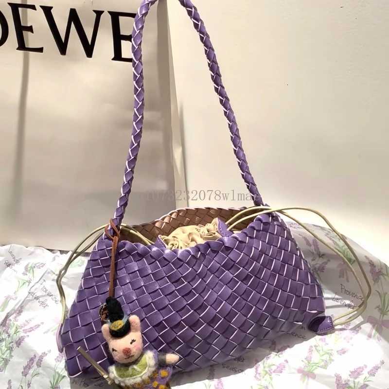 Women Handwoven Shoulder Bag Korean Casual Trendy Large Capacity Handbag Soft PU Leather Ladies Tote Bag Summer Underarm Bags C251115