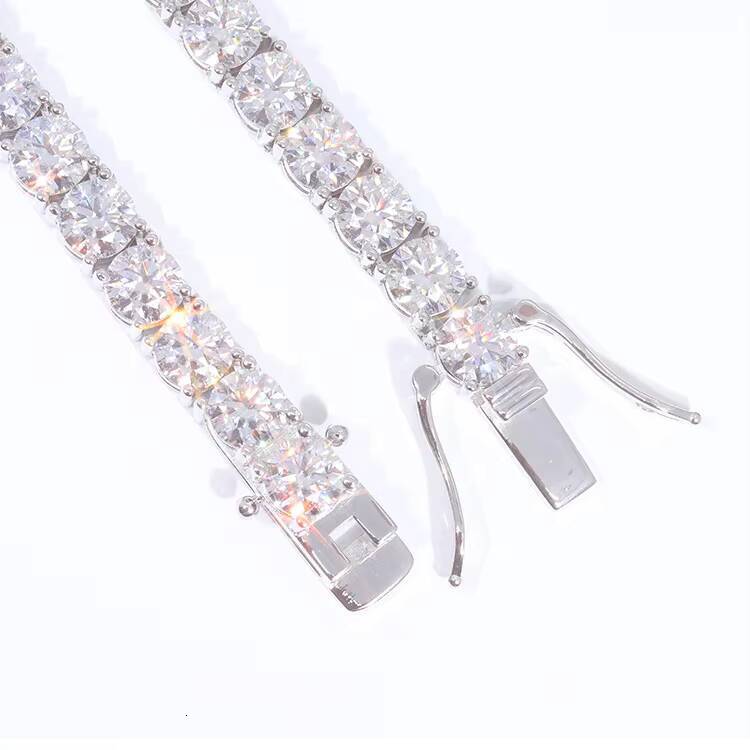 Yu Ying Free Fire Real 925 Silver Tennis Bracelet/Necklace Chain 2mm-65mm Wide Moissanite Diamond Jewelry Free Fire Moissanite