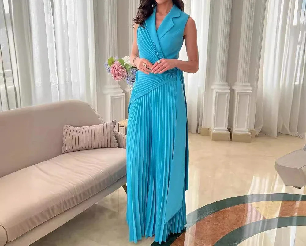 Wide Leg Jumpsuit Pants for Women Summer Fashionable Collar Multi Fold Solid Color Jump Suits for Female Streetwear 250415