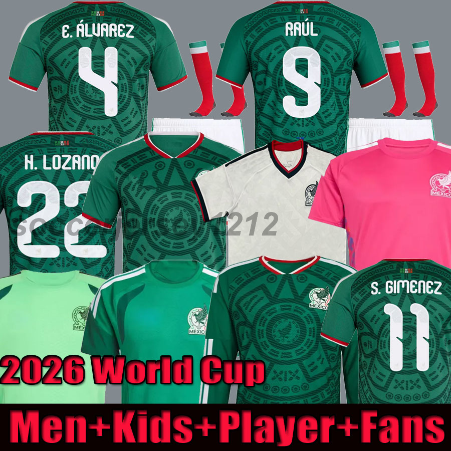 2026 MEXICO soccer jerseys world CUP Kit football shirt E.ALVAREZ shirts CHICHARITO LOZANO 2025 2026 Men kids sets long women Corona Player fans CHICHARITO Vega