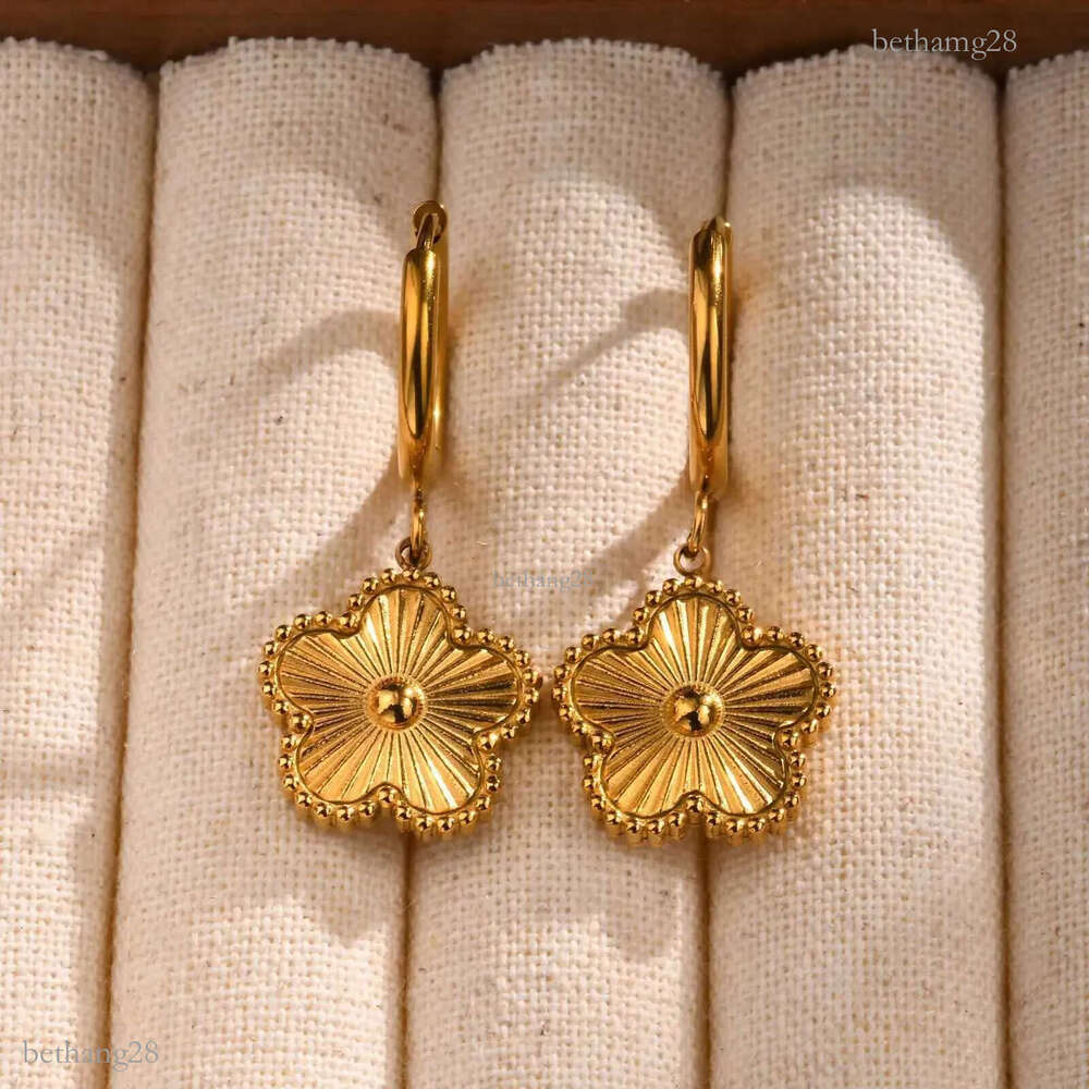 Stud Four Leaf Clover Drop Earrings for Women Stainless Steel Lucky Flower Earring Wholesale H250115