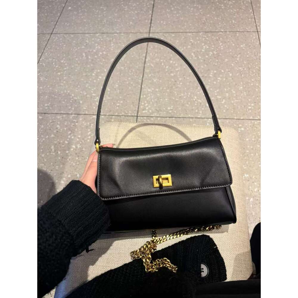 Mm Women's Bags Women's Leather High-End Sense Niche Chain Underarm Women's Commuting New Single Shoulder Crossbody Bag Fashionable And