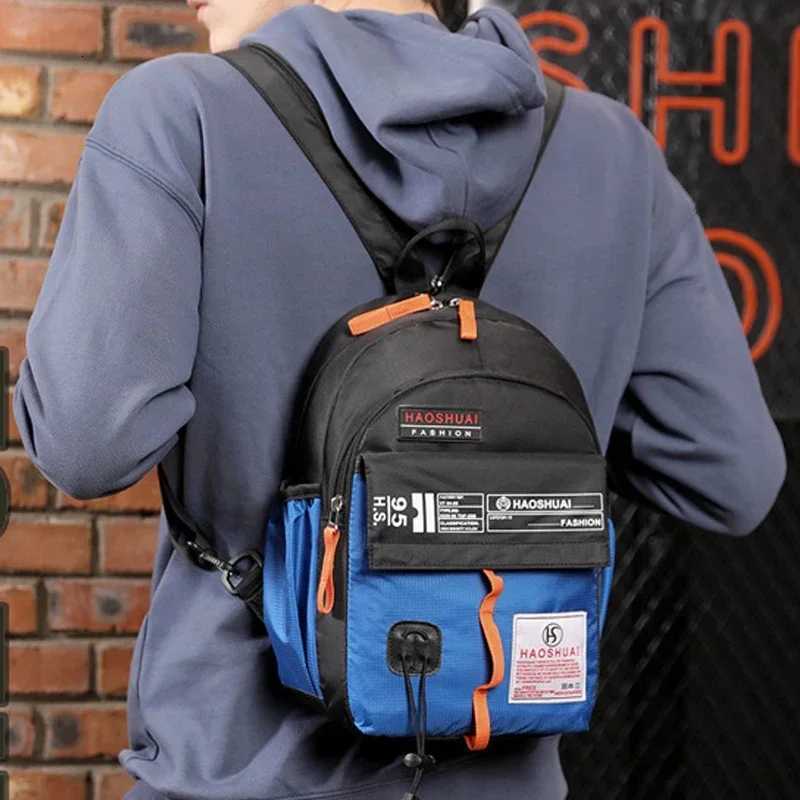 High Quality Nylon Men Sling Rucksack Small Backpack Multi-Functional Casual Male One Shoulder Cross Body Chest BagsW251114