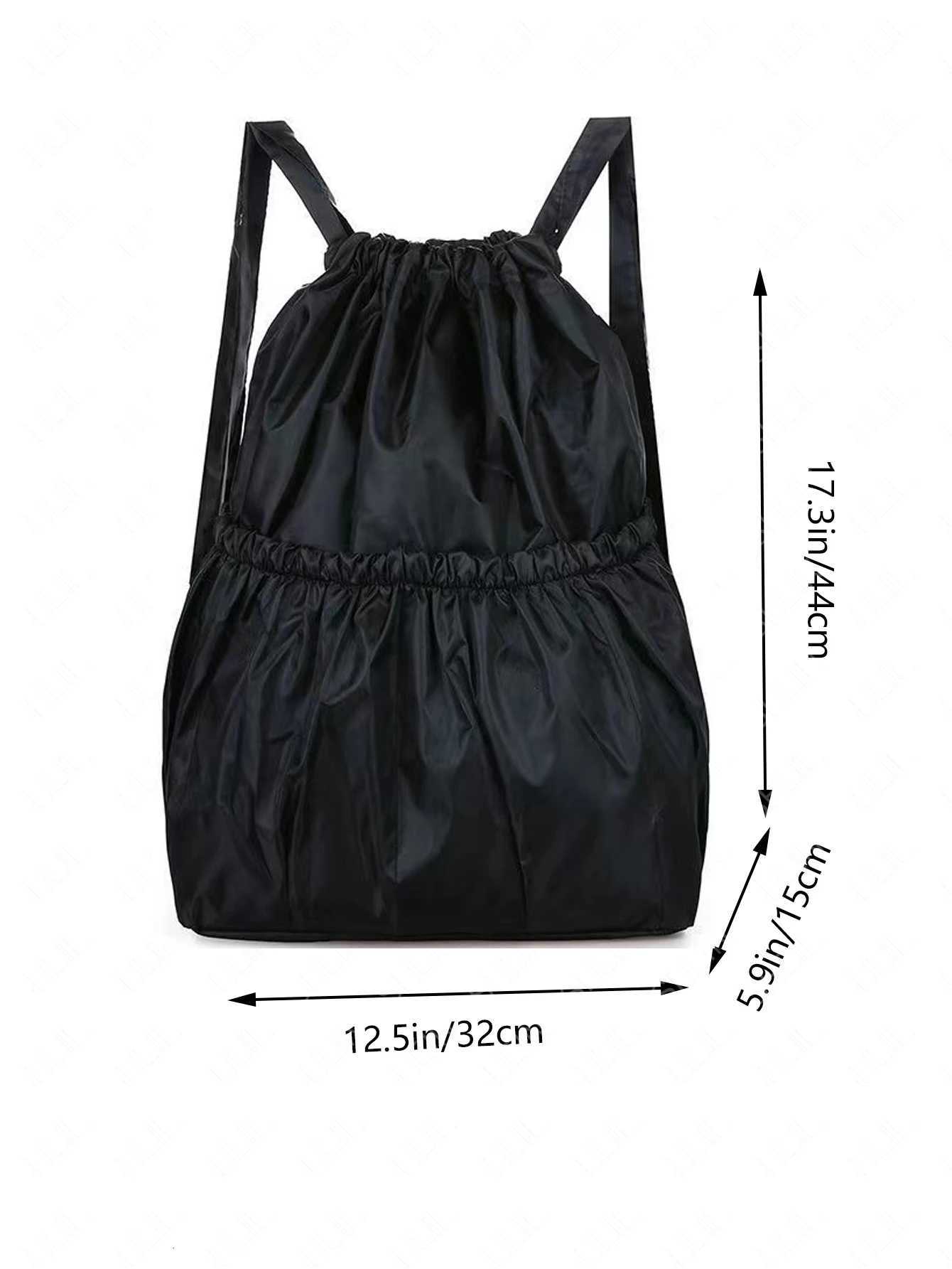Mens and Womens Dual Shoulder Backpacks - Large Capacity Drawstring Fastened Shoulder Bags for Outdoor Leisure UseW251114