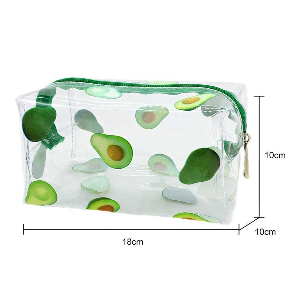 Transparent PVC Cosmetics Organizer Transparent Fruit Avocado Makeup Bag Waterproof Multi functional Womens Pen Storage BoxXJ250415