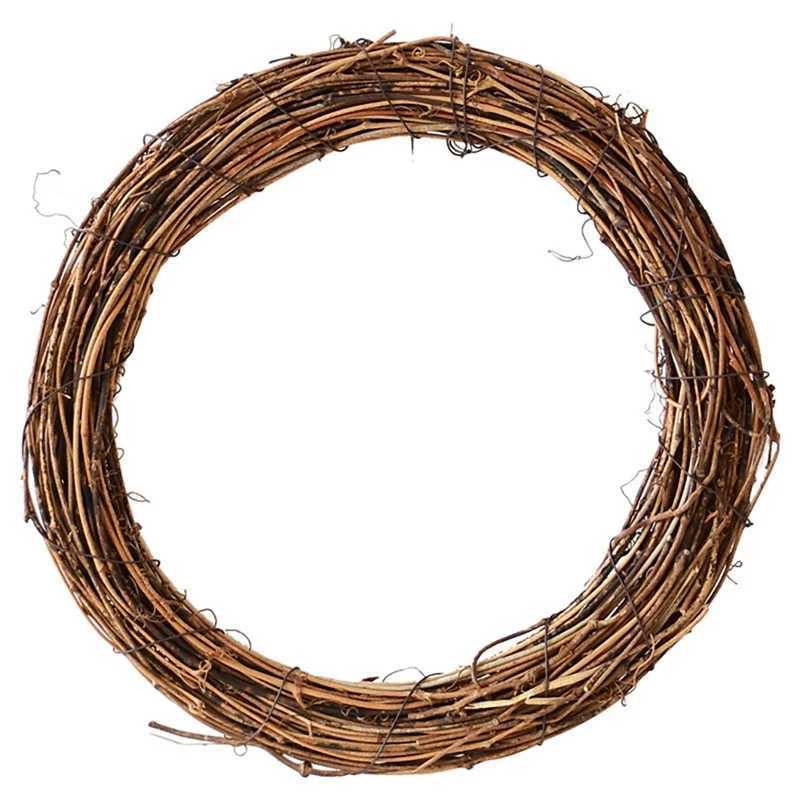 Christmas Natural Dried Rattan Ring Wreath Garland Christmas DIY Craft Door Wall Hanging Pendant Decoration Home Party SuppliesM251115