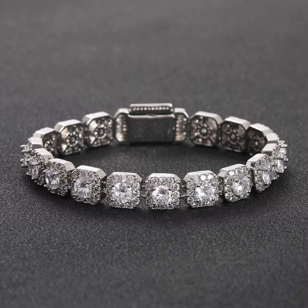 Hot Sale Cuban Link Chain Hip Hop Bracelet 925 Sterling Silver VVS Moissanite 6.5mm Cuban Necklace