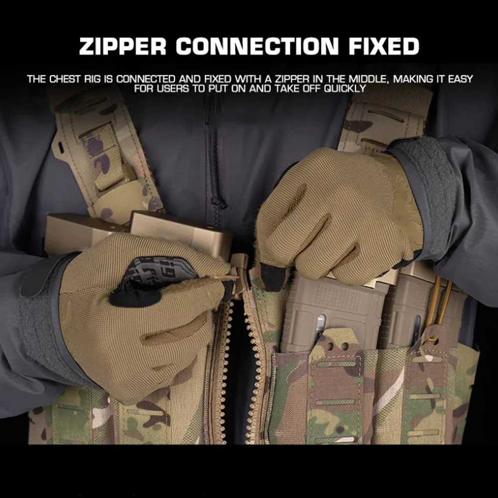 500D Nylon SF Hunting Vest for Men Adjustable Molle H-harness Chest Rigs Lightweight Airsoft Vest With M4 AR Magazine Pouch XJ251114