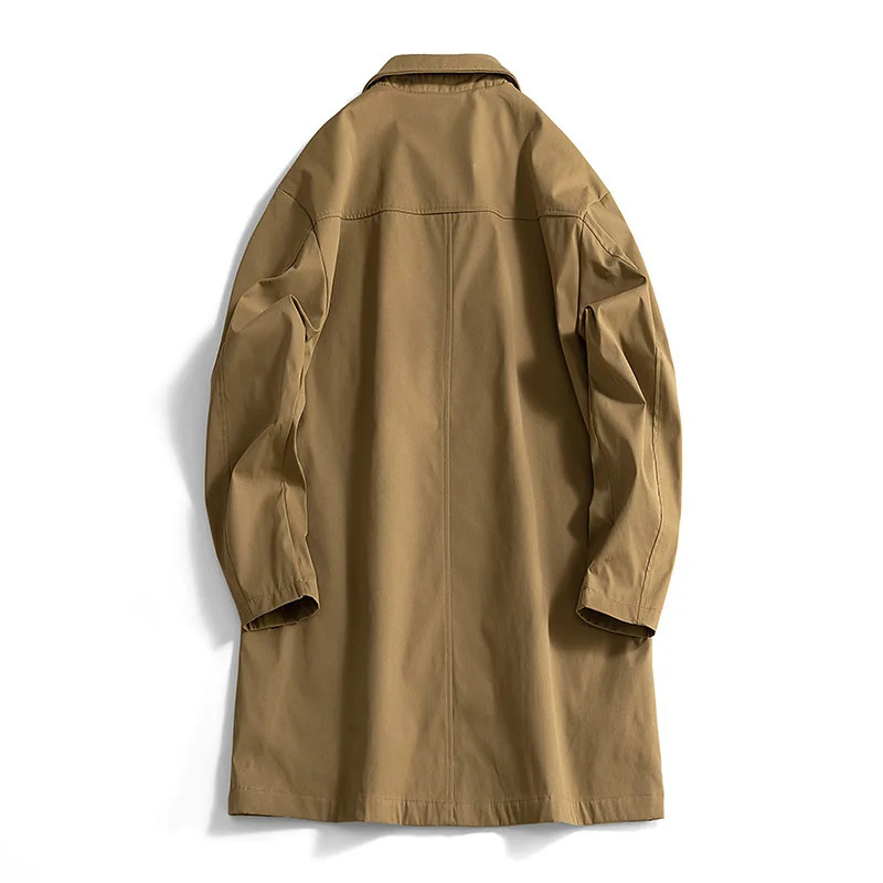 windproof jacket mens autumn and winter European version long velvet business casual jacket mens jacket 250415