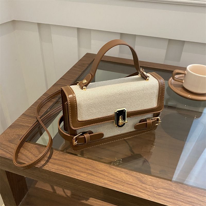 Women's Contrast Color This Year Popular Trend Ins Hand Held Single Shoulder Crossbody Ladies Small Square Bag