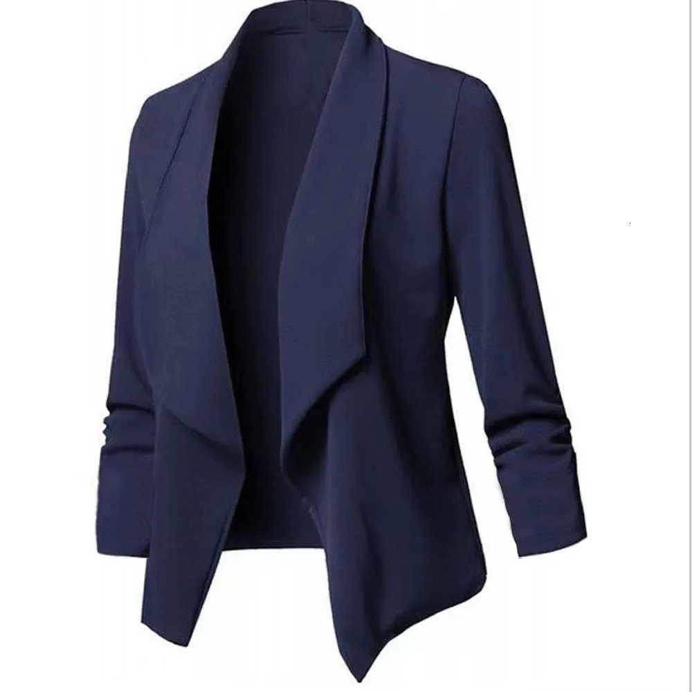 Women OL Blazers Oversized S-5XL Female Notched Long Sleeve Pleated Slim Business Workwear Cardigan Blazers Coats ZC545 250415