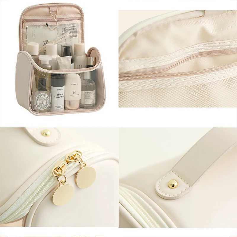 Transparent makeup bag used for hanging travel toilet cosmetics large capacity waterproof zipper organizerXJ250415