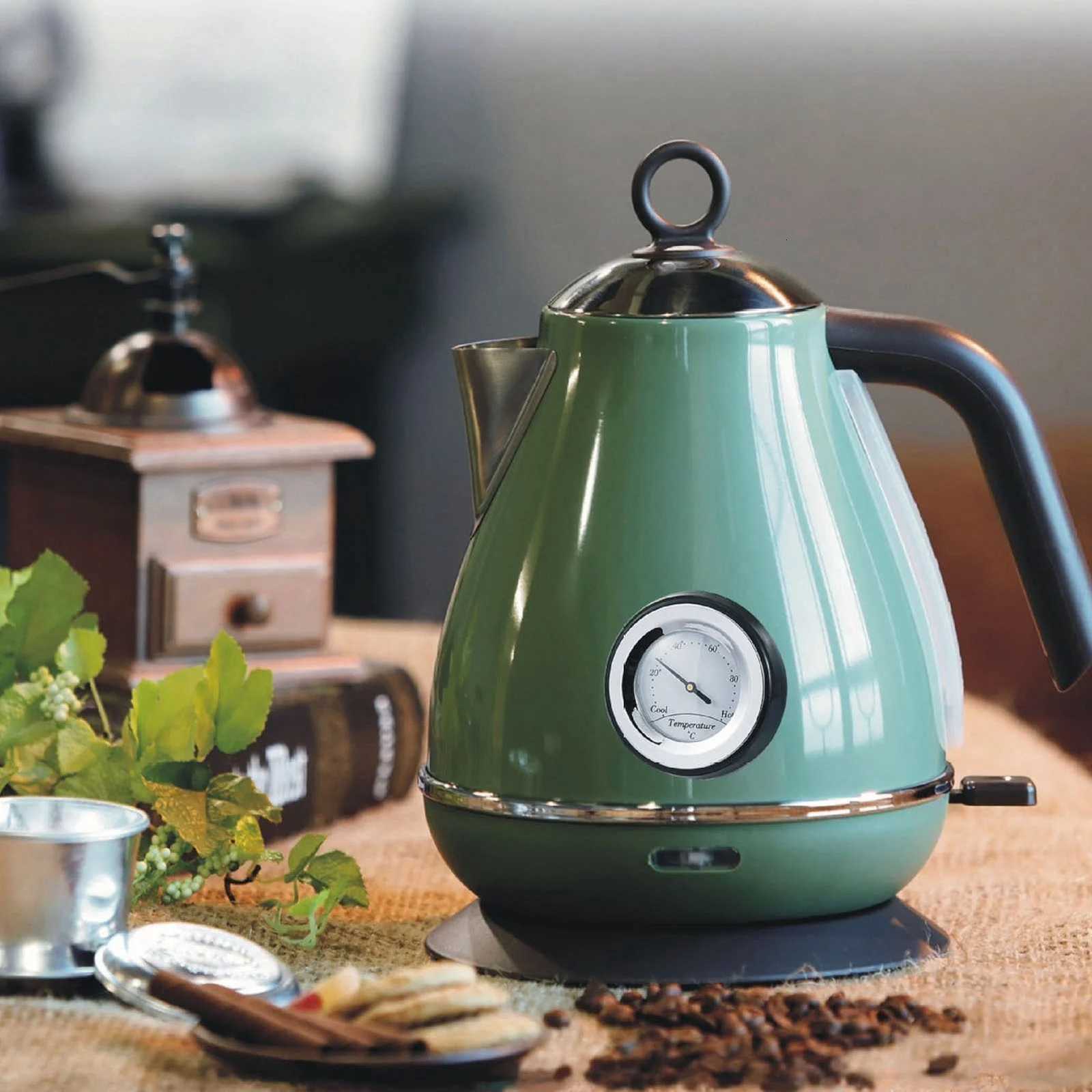 Electric Hot Water Kettle Electric Water Kettle Temperature Display Retro Paint Electric Kettle with 360 Degree Rotating Base Y251114