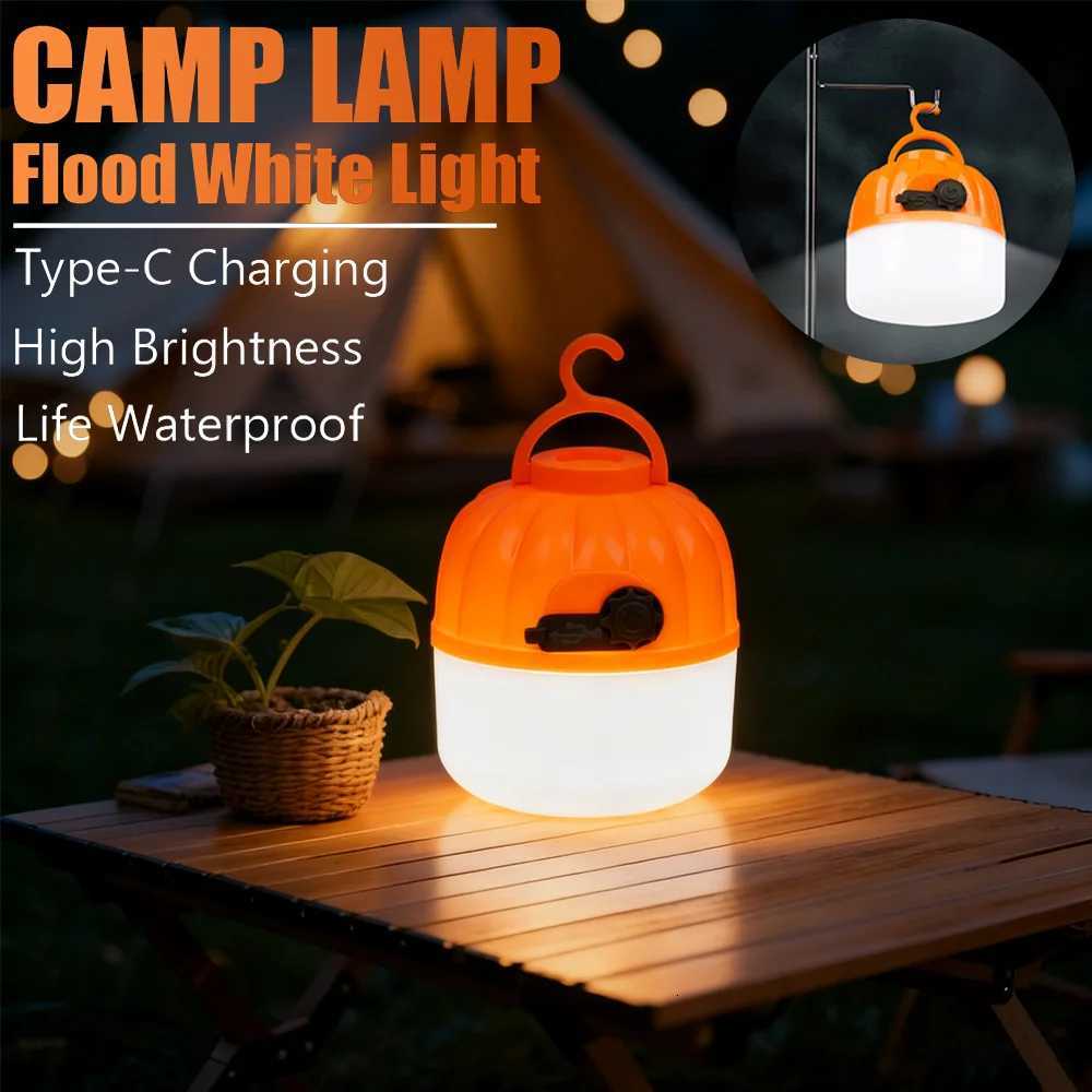 Portable Mini Camping Lamp 4 Lighting Mode with Hook USB Rechargeable Waterproof Tent Light Outdoor Camping Emergency Lantern M251115