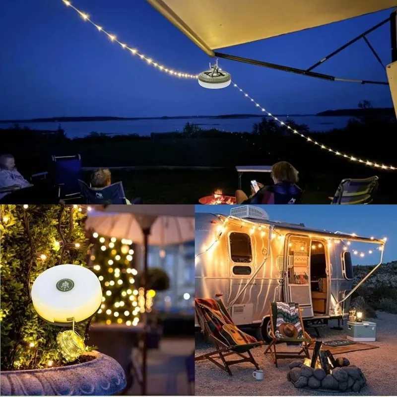LED Camping String Lights Portable Rechargeable Fairy Light Waterproof Outdoor Tent Yard Garden Decoration Lighting Holiday Gift M251115