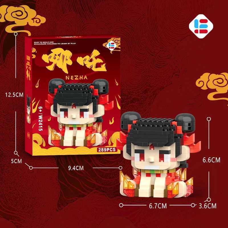 Creative Learning Nezha Theme Building Bricks - Durable 3 Dimensional Miniature Replica Game Pieces