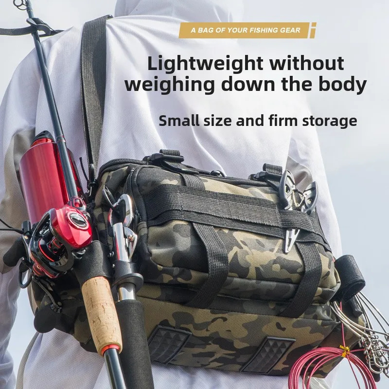 Fishing rod shoulder bag storage portable fishing holder outdoor sports flying y250410