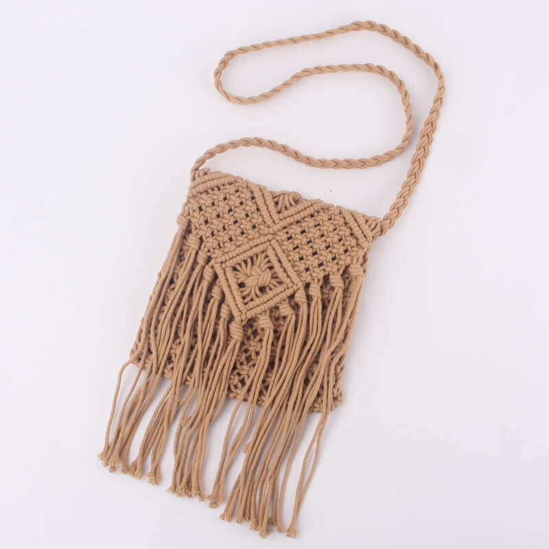 Handmade Beach Bag Simplified Tassel Crossbody Grass Korean Version Single Shoulder Woven Summer Beach Women's Bag Kq2