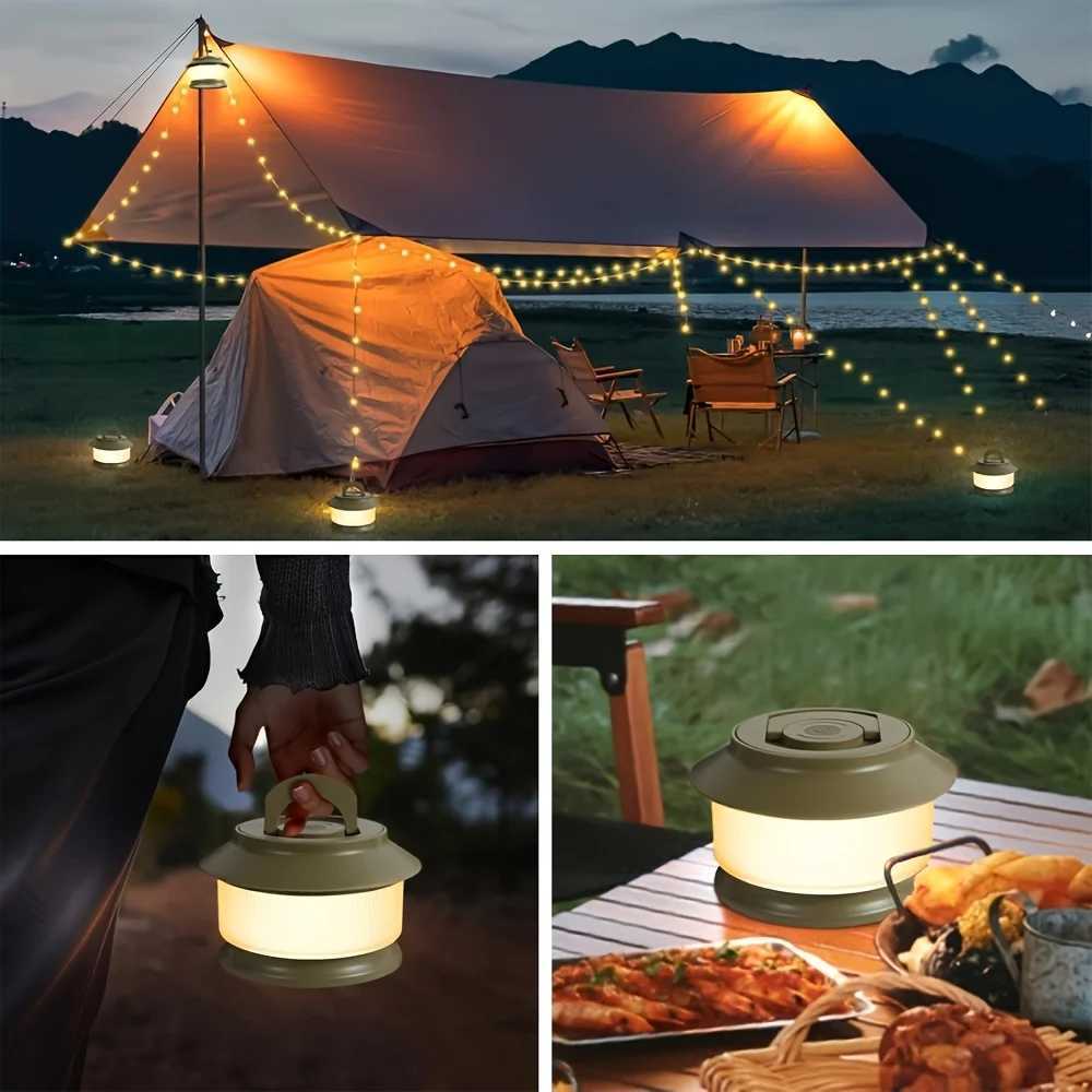 LED Camping Portable Electric Light USB Rechargeable Portable Camping Light Warm White Lighting Five Dimming Modes M251115