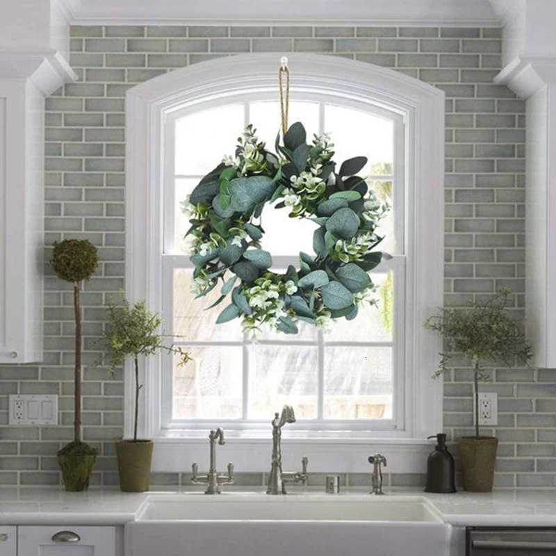 Eucalyptus Christmas Plant Wreath Wedding Holiday Supplies Door Home Decoration Diy Photo Props Flowers Background Wall GarlandsM251115