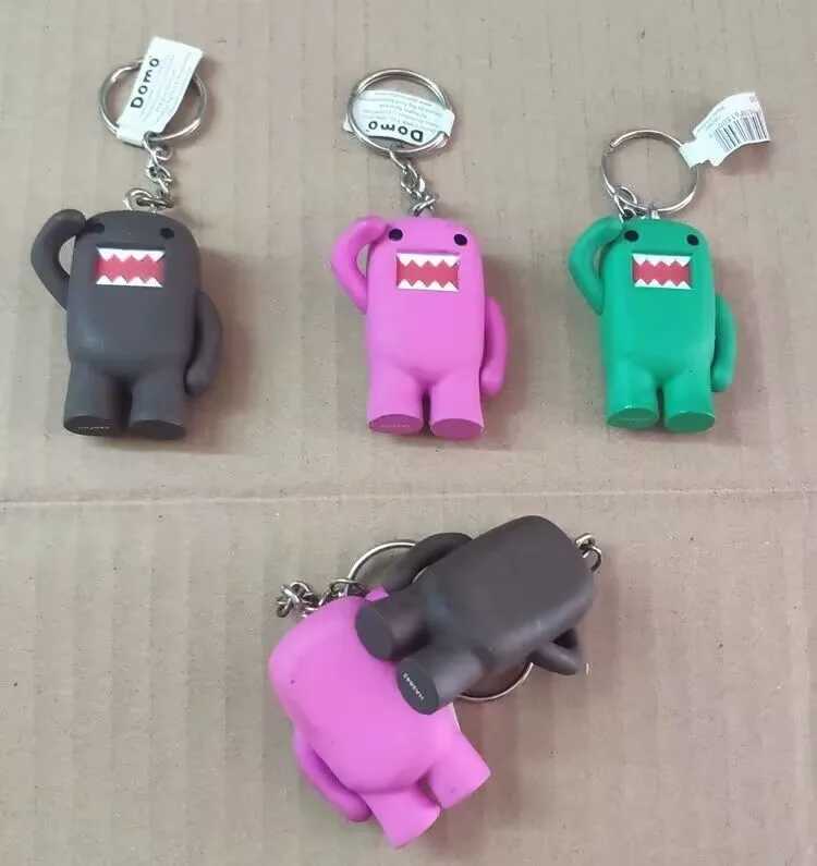 Cute Domo Kun Colorful Digital Keychain PVC Keychain Link Bracket Womens Small Bag Pendant Gift X250415