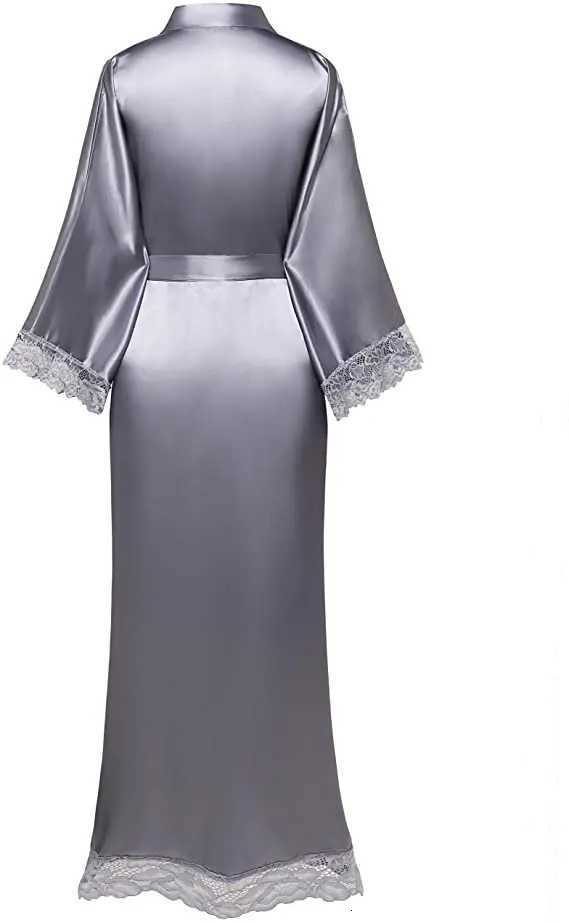 2019 New Silk Satin Lace Robes Bridesmaid Bride Robes Wedding Long Robe Bathrobe Womens Robe Lingerie Robe C251115