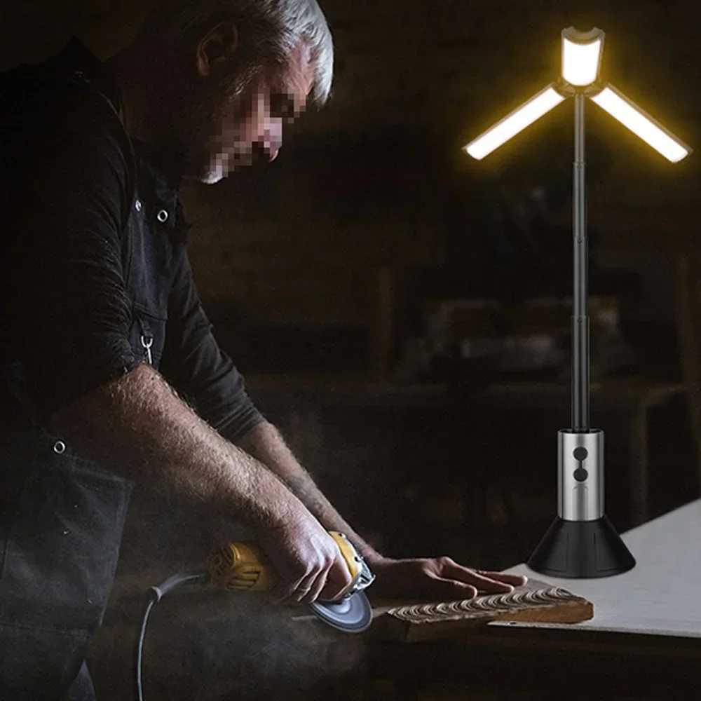 Folding Camping Light Powerful Flashlight Zoomable Lantern USB Rechargeable Camping Lantern Outdoor Tent Lamp with Stand Base M251115