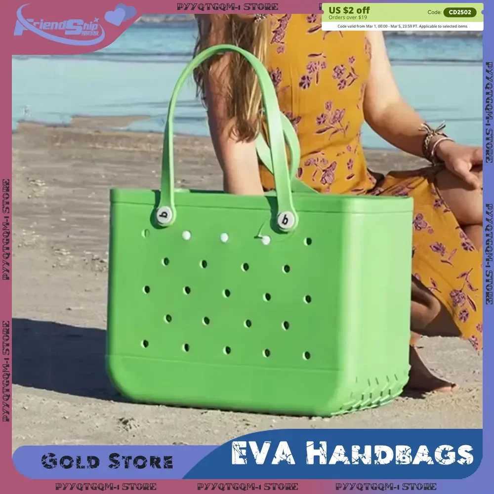 Fashionable rubber beach bag waterproof large capacity pool party picnic handbag summer storage bag womens storage bag W250415